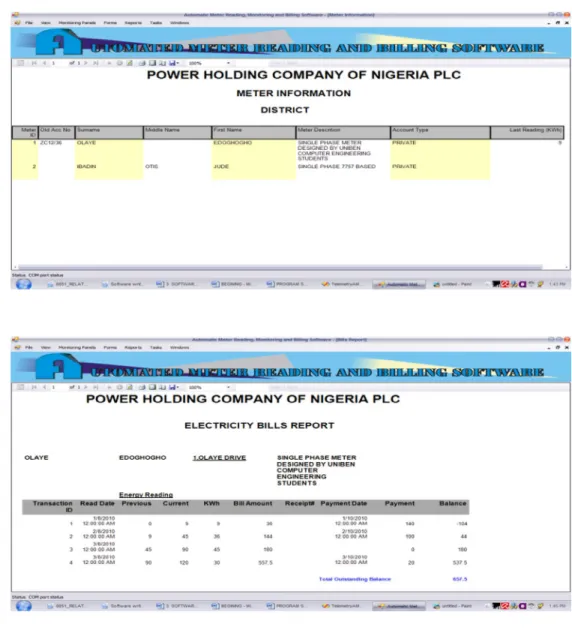 Figure 12. Meter information  report.