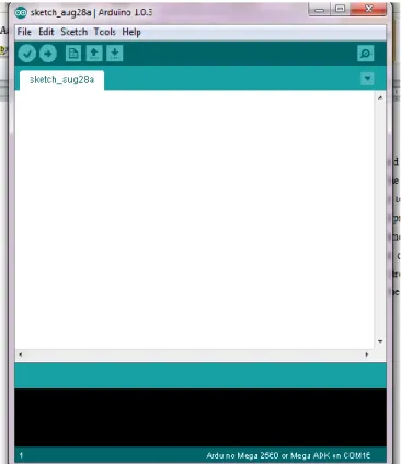 Figure 21: Empty sketch book of the Arduino 1.0.3 version 