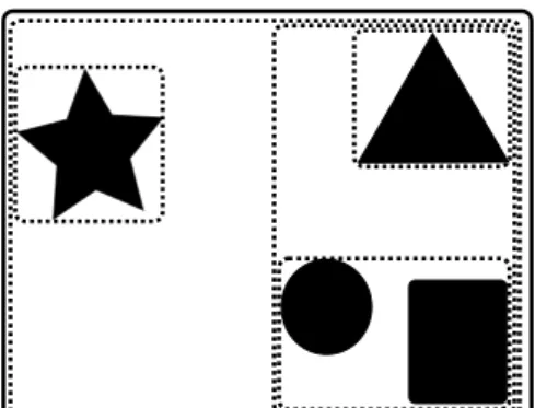 Figure 4.4 BVH fits tight axis-aligned bounding boxes around groups of primitives and produces a hierarchy of them.