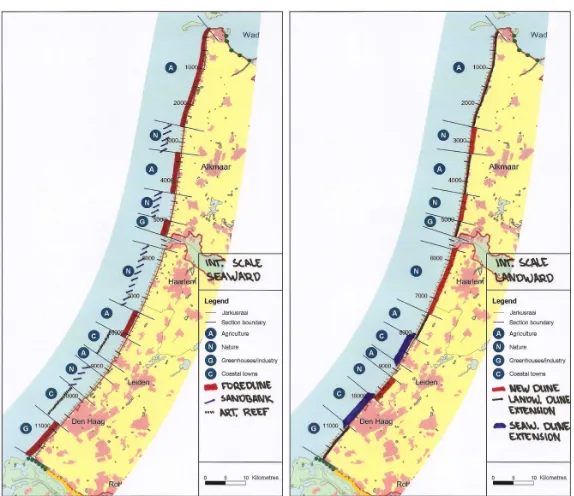 Figure 25: Preliminary designs of the proposed intermediate scale strategies for maintaining the present safety levels up to the year 2200 for the highest climate change scenario