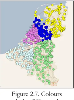 Figure 2.7. Colours mark the different days. 
