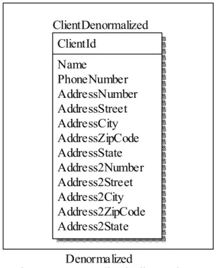 Figure 9 Denormalized Client Schema 