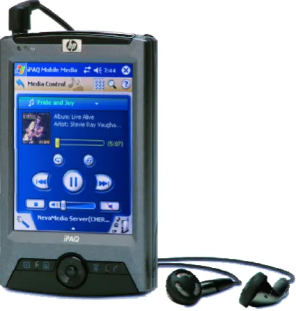 Figure 1: PDA playing streaming music 