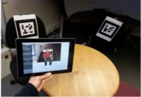 Figure  5.  A  screenshot  during  real  user  communication  with  the  virtual  user  as  an  augmented  reality  avatar, using their iPad.