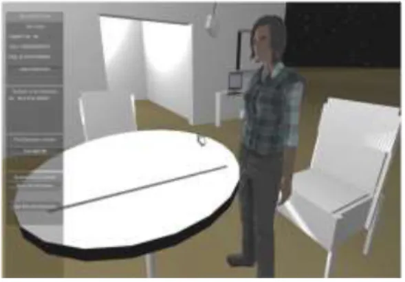 Figure 6. A screenshot during the virtual user communication with the real user (via her avatar), using his PC