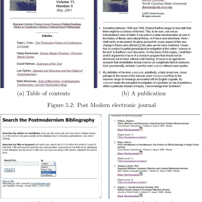 Figure 5.3: Searching the Post Modern e-journal