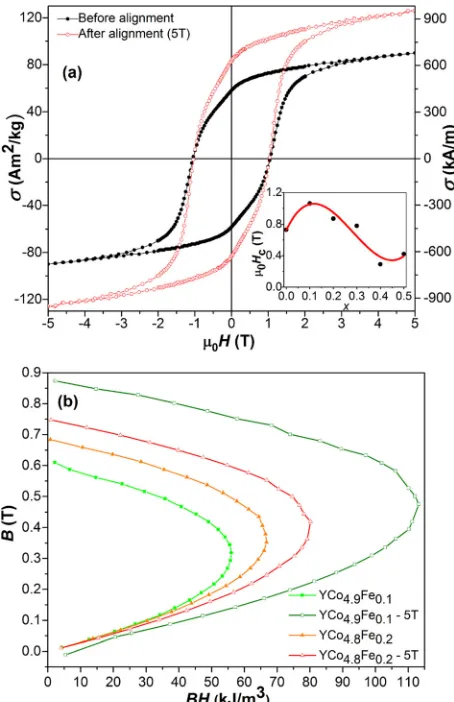 FIG. 2. SEM image of vacuum annealed (a) and TEM bright ﬁeld image ofrapid thermal annealed (850 �C for 2 min) YCo4.8Fe0.2 (b)