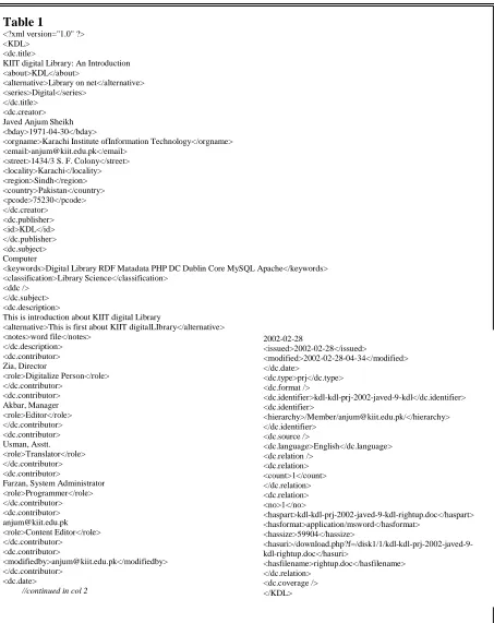 Table 1 <?xml version="1.0" ?>  