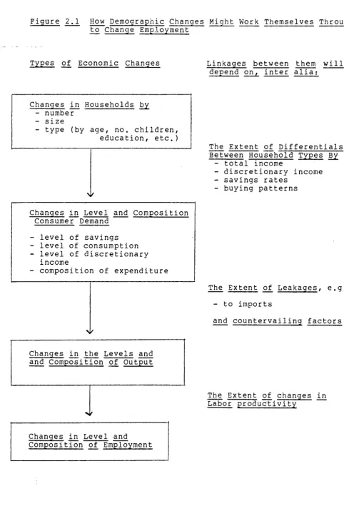 Figure 2.1 How Demographic Changes Might Work Themselves Through to Change Employment 