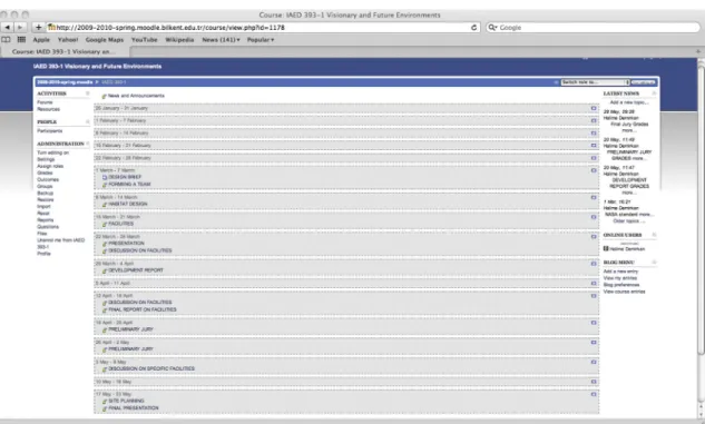 Fig. 3. A screenshot from the MOODLE student interface.