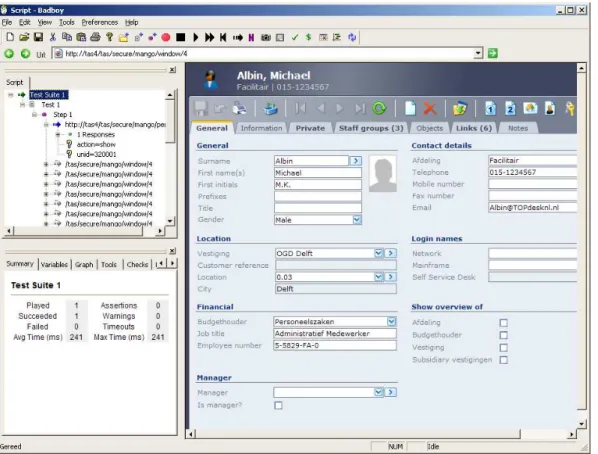 Figure 4.1: Recording interaction with a Mango card in Badboy