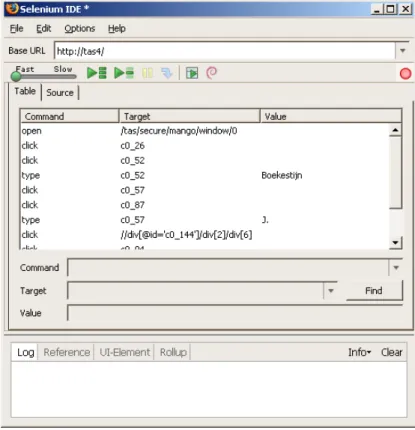 Figure 6.8: Recording interaction with a Mango card in Selenium IDE