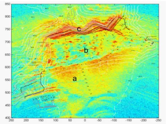 Figure	
  7.	
  RCS	
  radar	
  image	
  of	
  the	
  quarry	
  in	
  Firenzuola	
  (Firenze	
  -­‐	
  Italy)	
   	
  
