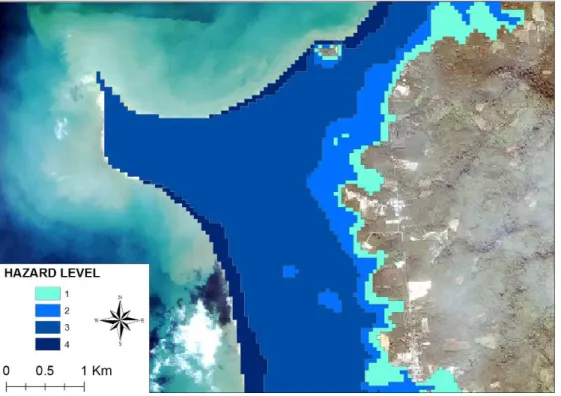 Figure  17. Hazard map of the Khao Lak study area, Thailand. 