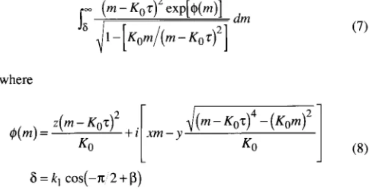 Fig. 4 shows the computed resistance increase exerted on a spheroid moving at steady speed into the same direction as wave propagation but with the oscillatory motions suppressed