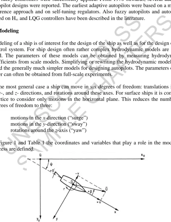 Figure 1. Definition of motions in the horizontal plane 