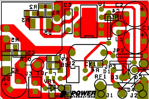 Figure 4 – Printed Circuit Layout (Approximately 1.2 x 1.8 inches). 