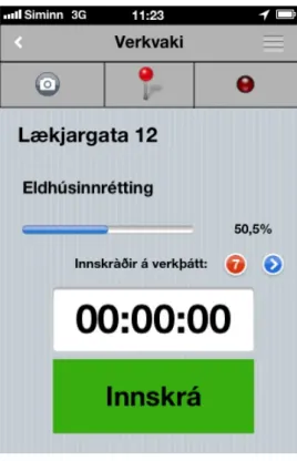 Figure 8: Mobile screen for the clock in 