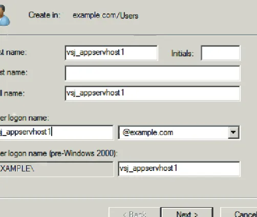 Figure 1: New Object-User window (Windows Server 2008 example)
