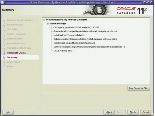 Figure 4. Review the database settings. 