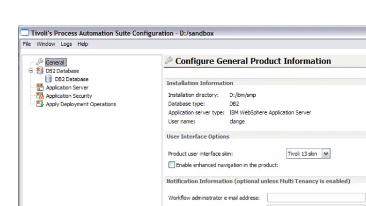 Figure 2. Maximo Asset Management configuration program