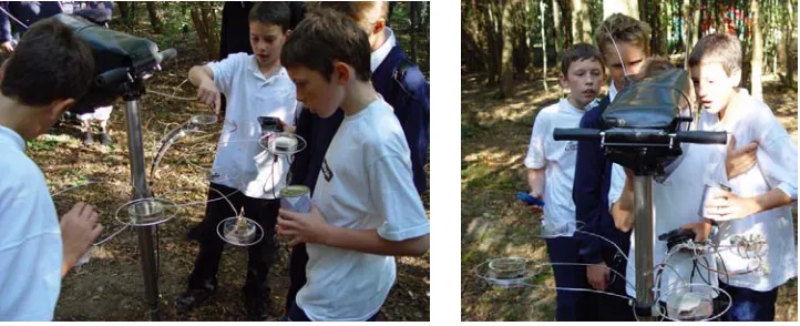 Figure 17. (i) Collaborative experimenting with tagged artefacts (ii) and observing the outcome 