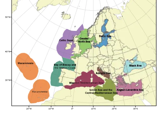 Figure 3: Map showing the MSFD sub-regions.