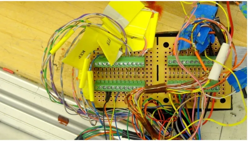 Figure 17 : Bread board connection for wires from and to the shearing device 
