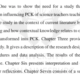 Figure 1.2 below is an outline of the chapters. 