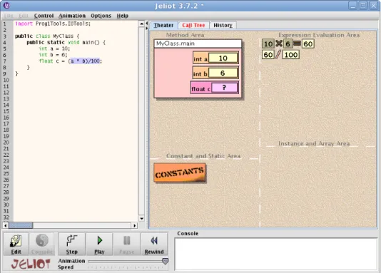 Figure 3.1: A screenshot of the Jeliot 3 program visualization tool.
