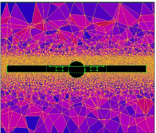 FIGURE 3.6: Front View of Mesh Generated in Airplane Domain 