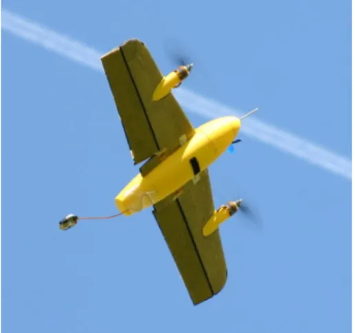 Figure 2: Convertible UAV Cyclone hovering with negative flap deflection