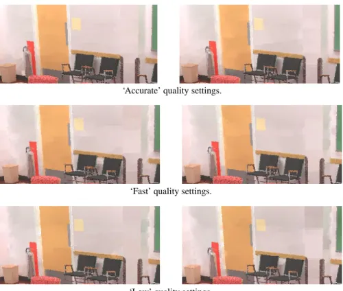 Fig. 5 Detail of images rendered using standard Radiance (left) and the Directional Cache (right).