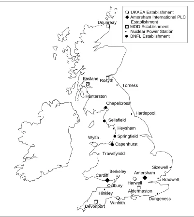 Figure 1.5 Nuclear facilities in the UK 
