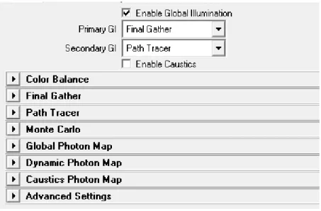 Figure 1.3: Global Illumination settings