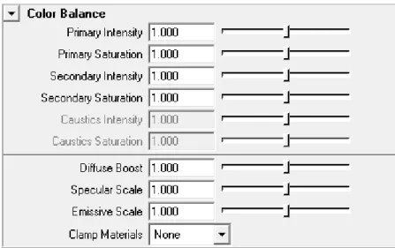 Figure 1.4: Color Balance Settings