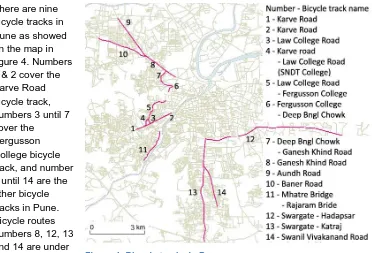 figure 4. Numbers 1 & 2 cover the Karve Road 