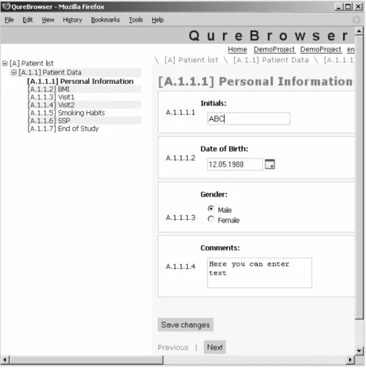 Figure 5. Qure Browser user interface 
