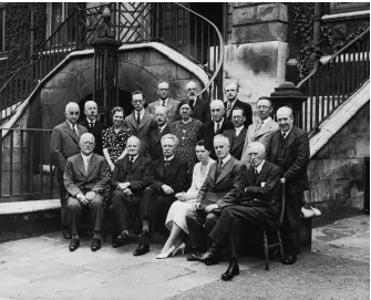 Fig. 4. Meeting of the IIE 2nd-5th August 1938, London. Back row (left to right) H.M.W.Woerdeman, H