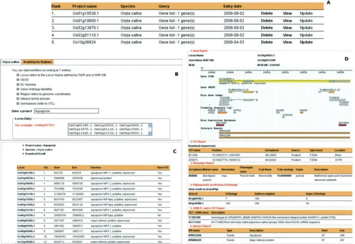 Figure 1. Data search process using Orylink. This ﬁgure illustrates the various steps to initiate a user query