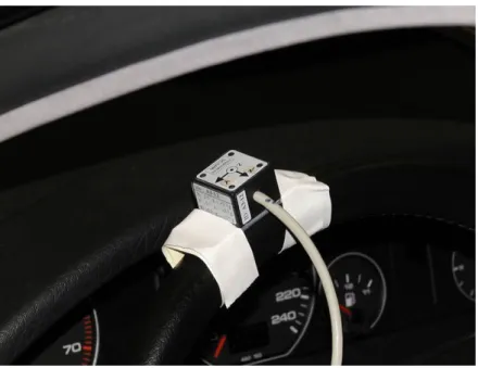 Figure 8  Accelerometer mounted on the steering wheel. 