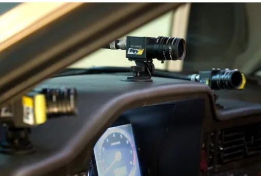 Figure 3.1: Smart Eye cameras in VTI Simulator III