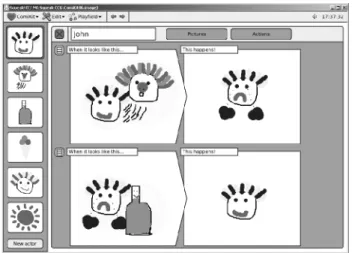Figure 1 shows an example of event strips created by two girls in fifth grade, during a field study in a school.