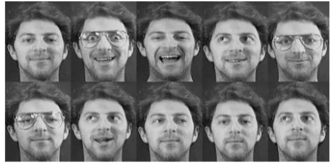 Figure 1 :  Different poses of a subject from ORL face  database 