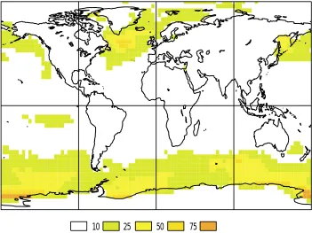 Figure 2: Cross-correlation of the Mount Logan annual snow accumulationtimeseries with the annual 200 mb geopotential field from the NCEP reanalysis1948-1985
