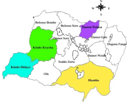 Figure 1. Administrative Map of Wolaita Zone. 