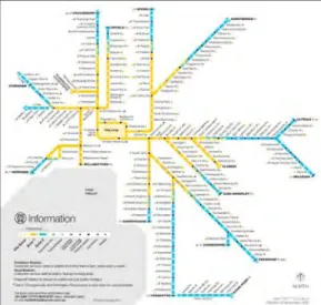 Figure 3: Radial strategy in practice, Melbourne (rail only) 