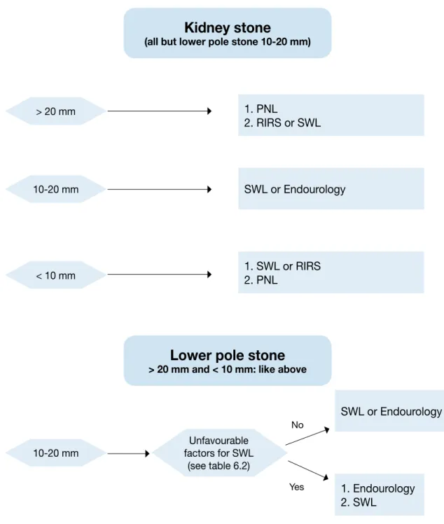 Figure 6.1: Treatment algorithm for renal calculi