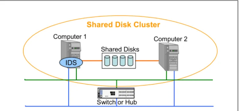 Figure 4-1   Cluster with two computer and IDS running on computer-1