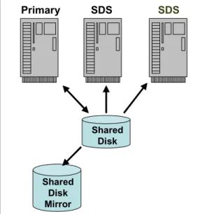 Figure 1-12. Since the disk and its mirror can be located in different areas, this  provides a high degree of availability for both planned and unplanned outages of  either the server(s) or of the disk subsystem(s).